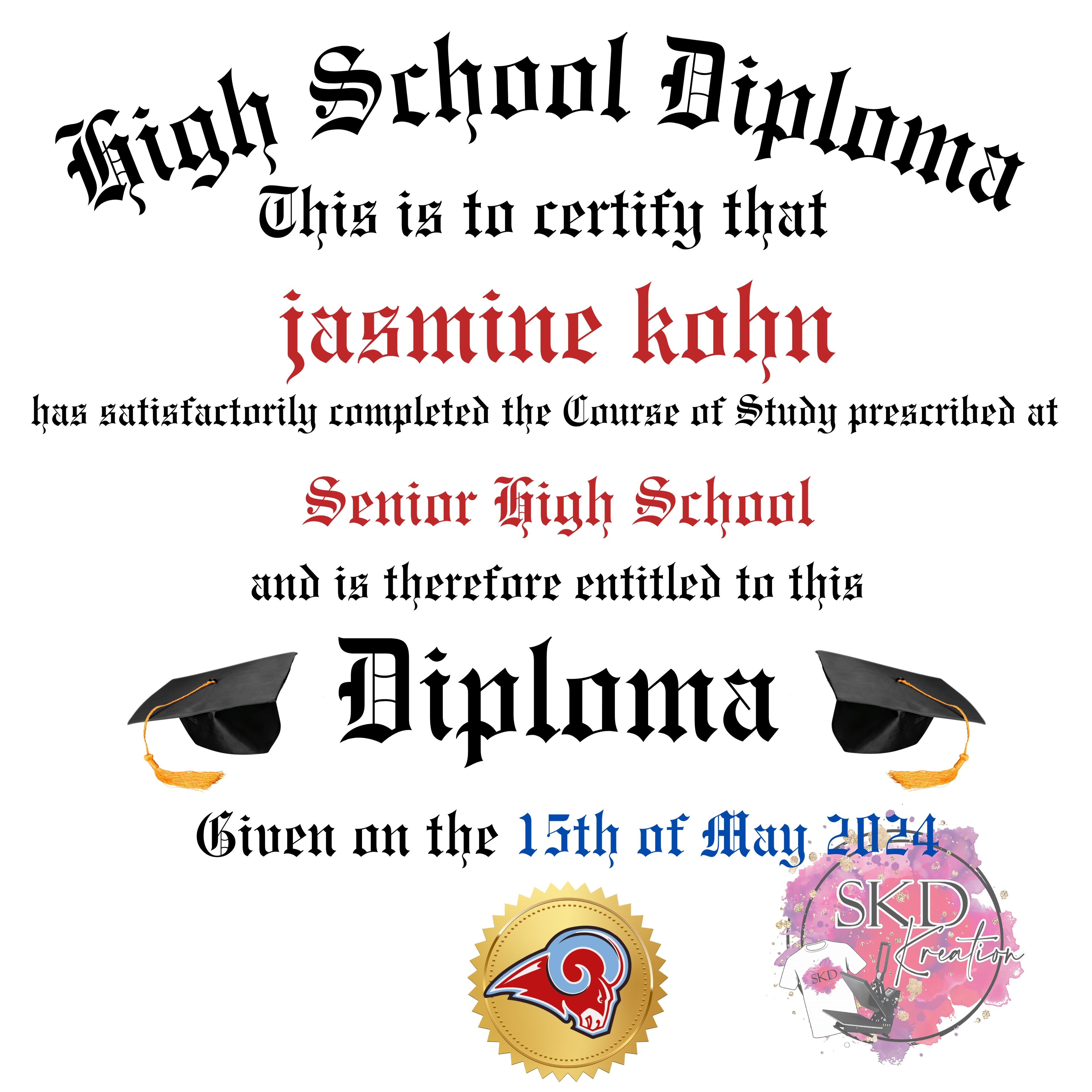Graduation pillow front and back image editable template