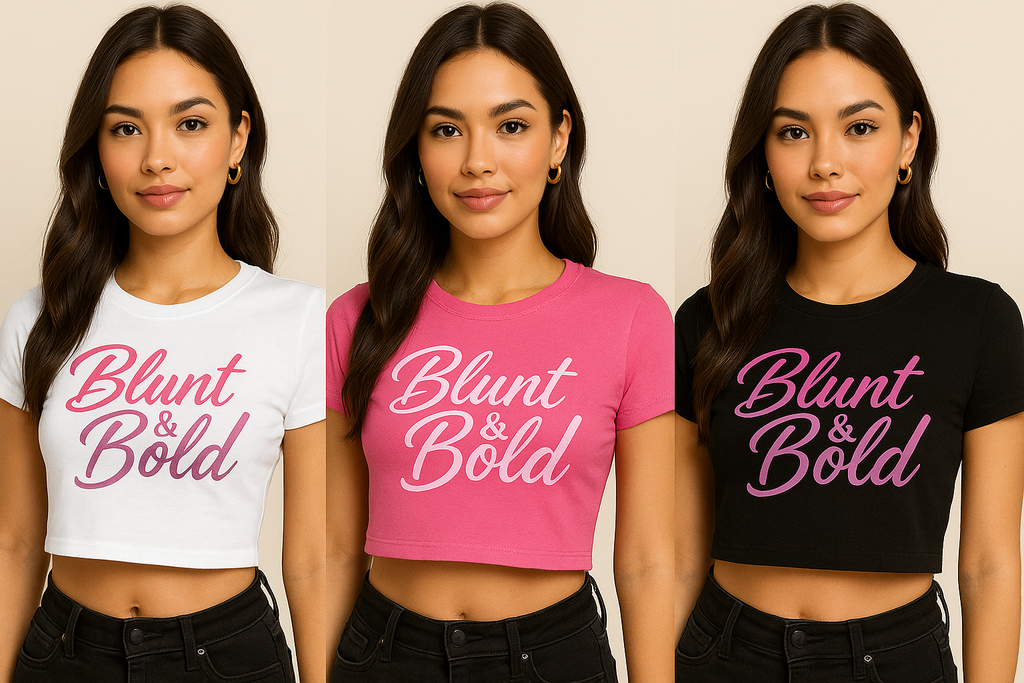 Blunt & Bold Crop Tee – Women's Fitted Statement Top