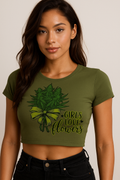 Girls Love Flowers Crop Top – Bold & Sassy Statement Tee
