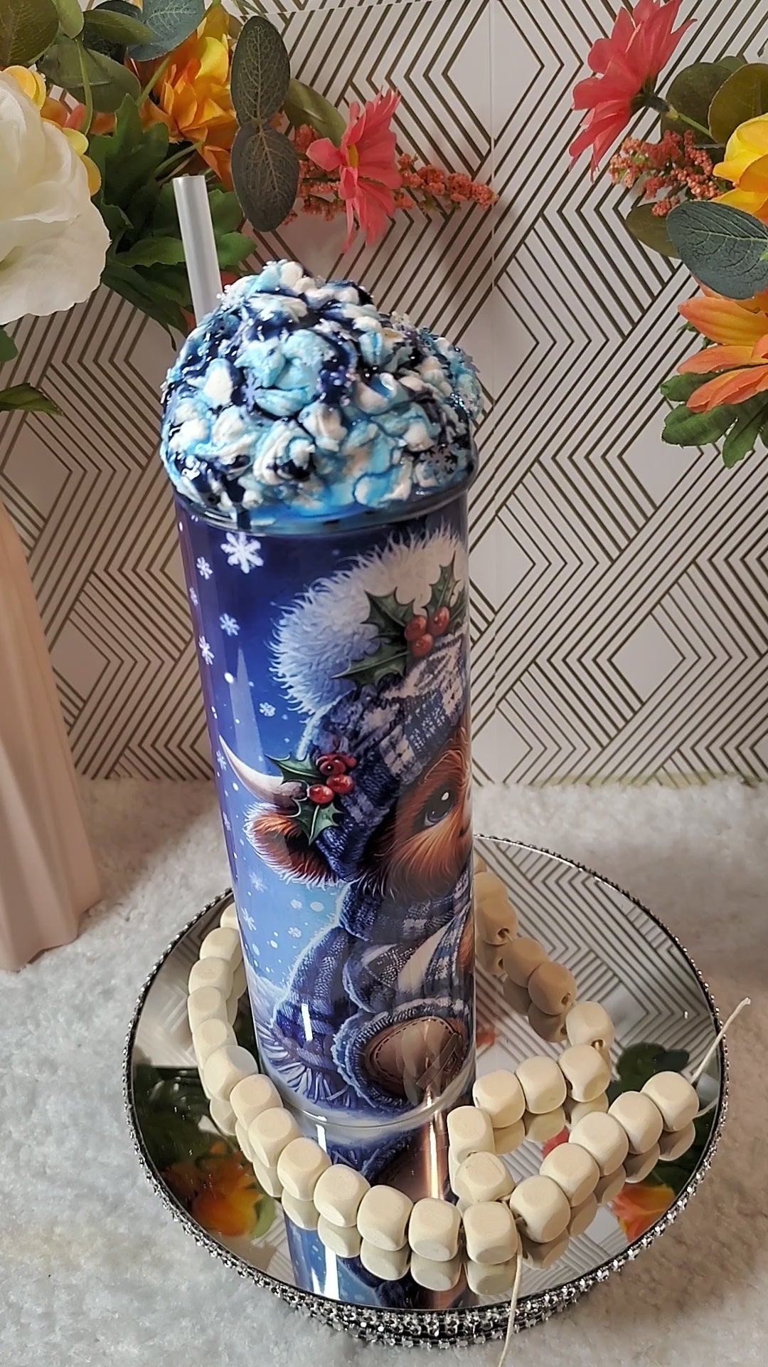 ❄️ Frosted Snowman Whipped  Sublimation Tumbler | 20oz