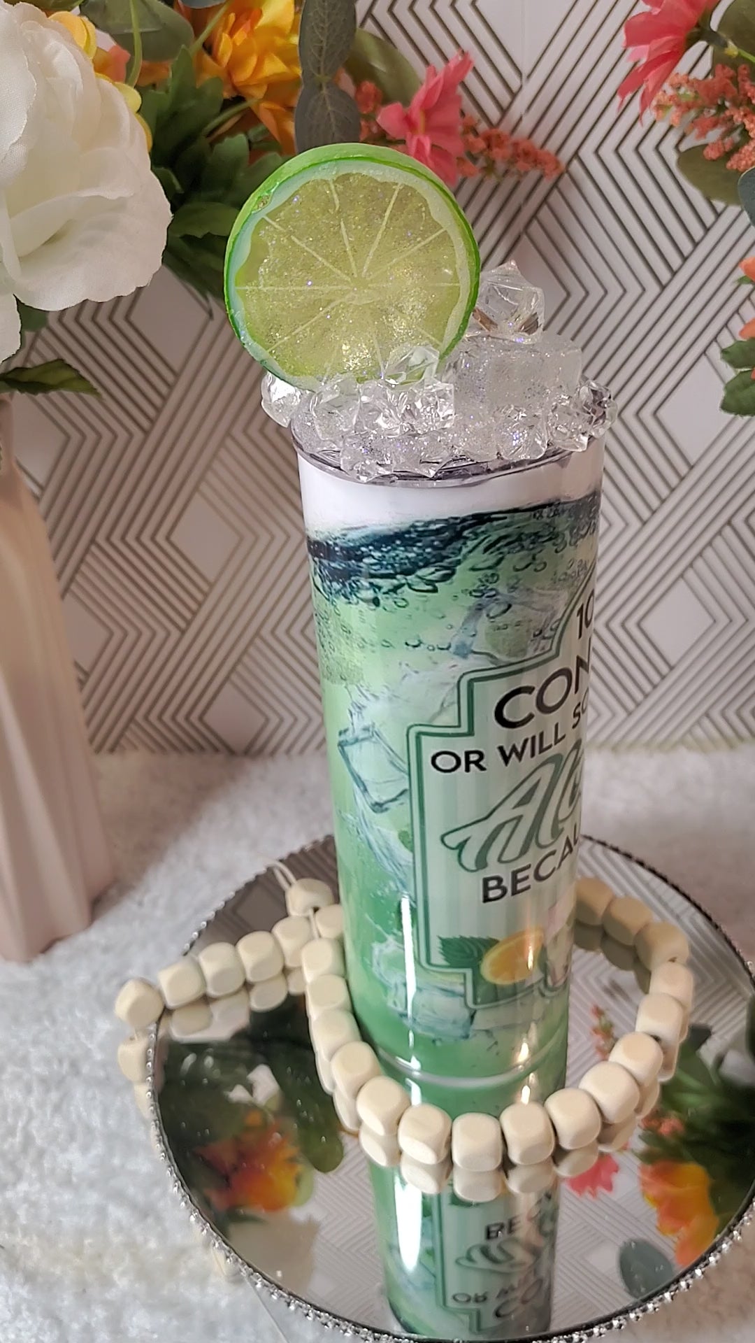 🍋 Cocktail Loading Crystal Ice Sublimation Tumbler | 20oz