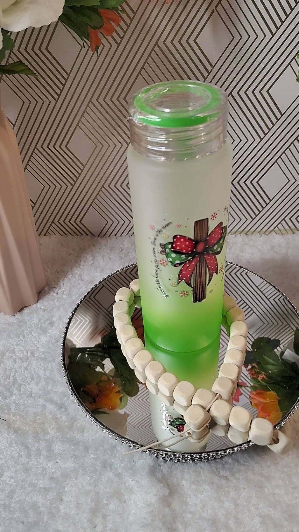 Evergreen Faith Frosted Glass Tumbler