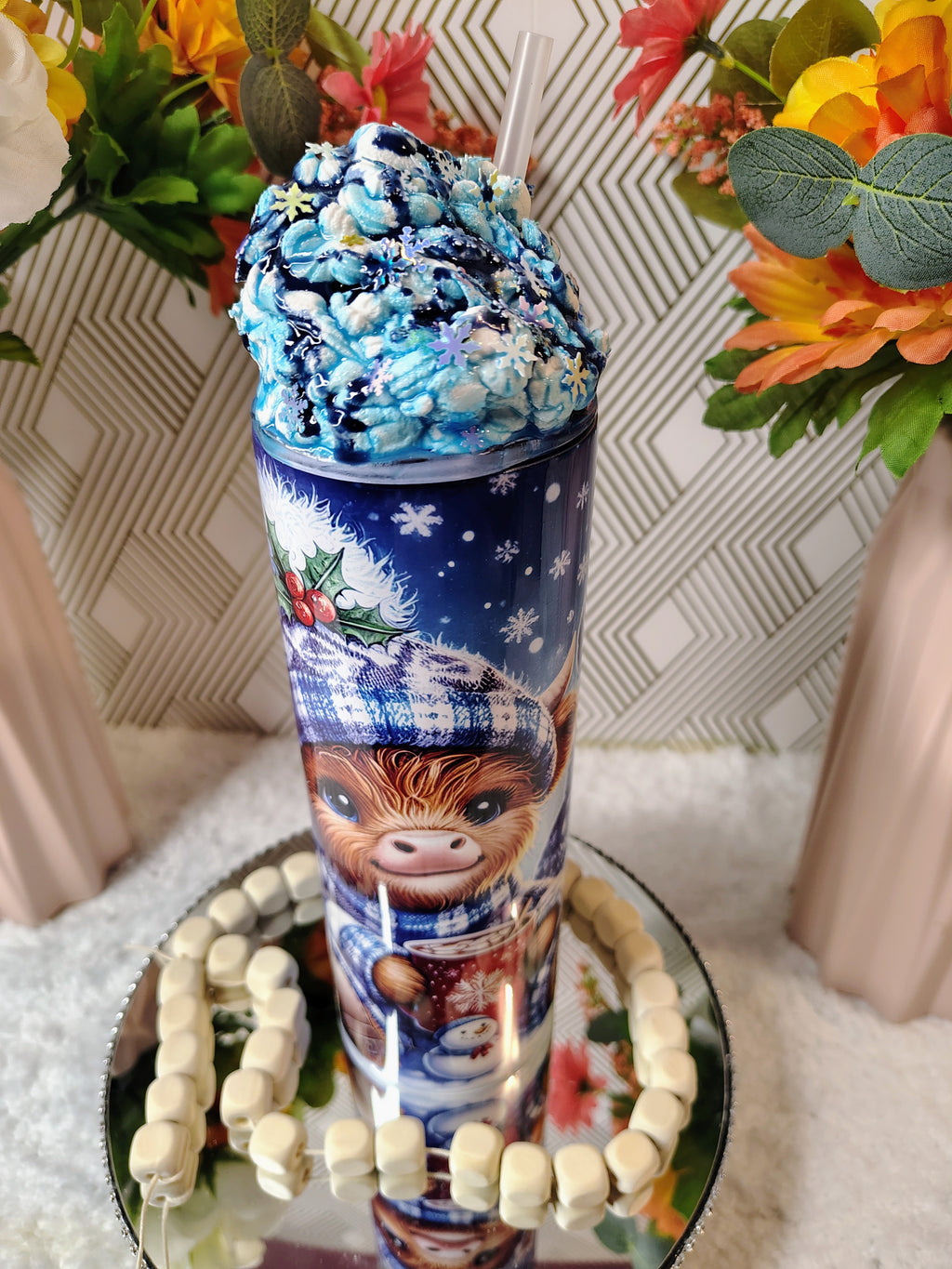 ❄️ Frosted Snowman Whipped  Sublimation Tumbler | 20oz