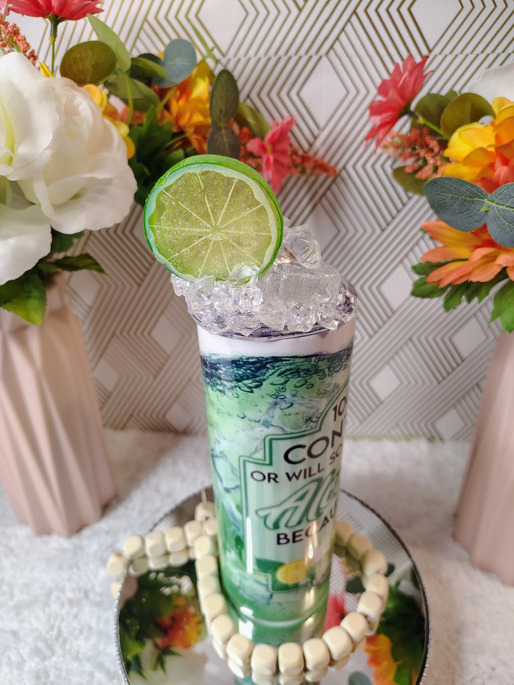 🍋 Cocktail Loading Crystal Ice Sublimation Tumbler | 20oz