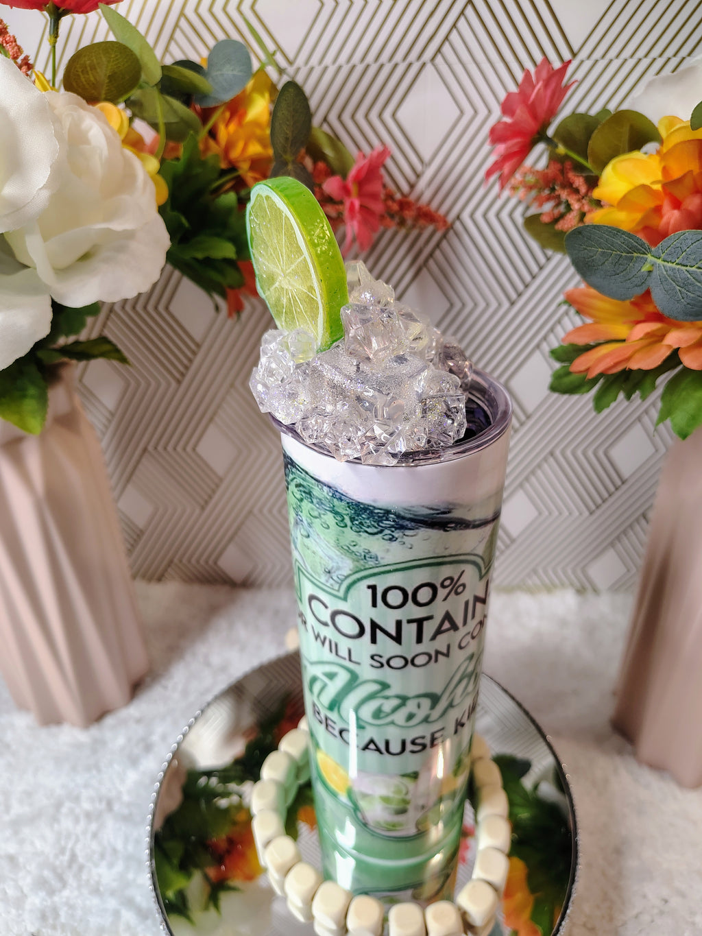 🍋 Cocktail Loading Crystal Ice Sublimation Tumbler | 20oz