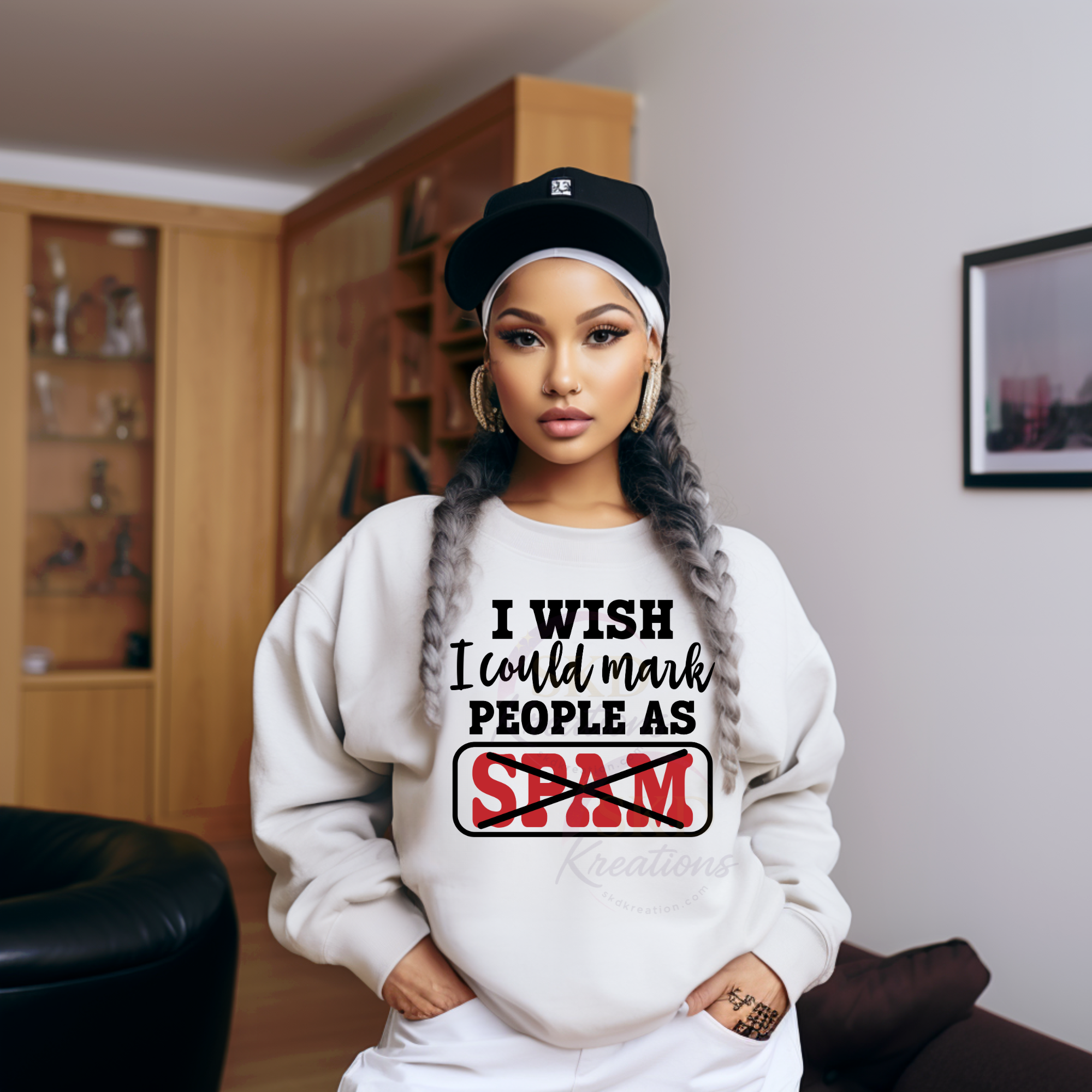 I Wish I Could Mark People as Spam Crewneck Sweatshirt